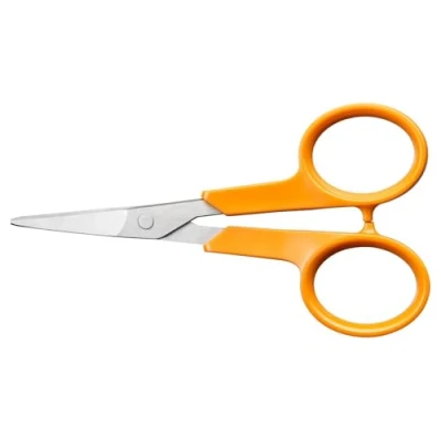 Afbeelding van Fiskars Classic manicureschaar, Gebogen, Rechts en linkshandig, Totale lengte: 10 cm, Verbeterde ergonomie van de greep, Roestvrij stalen/kunststof handgrepen, Oranje, 1075058