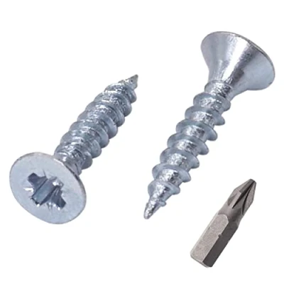 Afbeelding van SKIR&#039;CO (Pack van 100 stuks) verzinkt staal 2,5 x 12 mm zilveren houtschroeven, Pozidriv verzonken kop, spaanplaat schroeven, PZ volledig schroefdraad (100, mm)