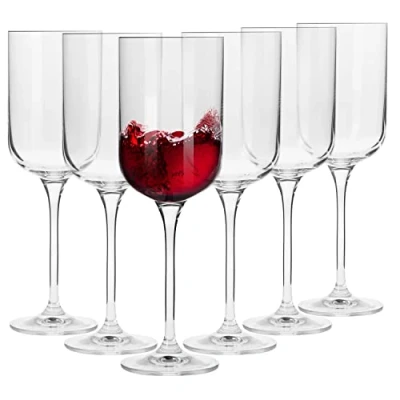 Afbeelding van KROSNO Glamour Collection Kleine rode wijnglazen, 6 delige set, 350 ml, perfect voor gebruik thuis, in het restaurant en op feestjes, vaatwasmachinebestendig