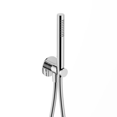 Afbeelding van Hotbath Handdouche met wandsteun + uitlaat en doucheslang 150cm Geborsteld Messing PVD AC440BBP