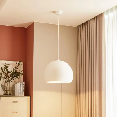 Afbeelding van Lucande Hanglampen 1licht Aluminium H: 37 cm wit mat Inclusief lichtbron