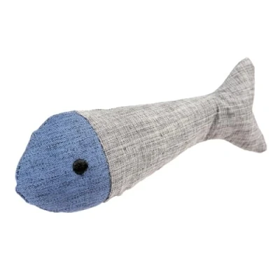 Afbeelding van Duvo+ Eco Navy Vis &amp; Catnip Kattenkruid Kattenspeelgoed 13,5x4,5x3cm