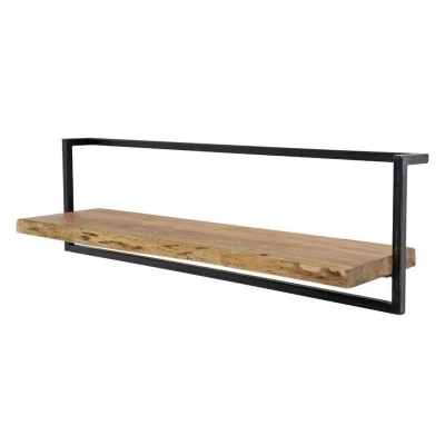 Afbeelding van Fraaai Woody metaal wandplank 100 cm Hout