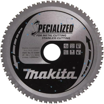 Afbeelding van Makita Accessoires Cirkelzaagblad RVS 185x30x1,6 64T 0g B 33984