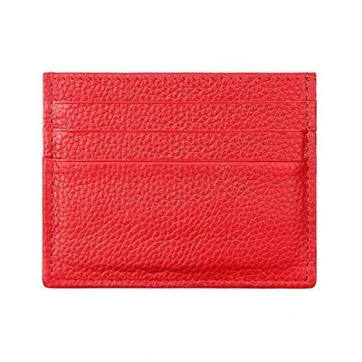 Afbeelding van Hibate RFID bescherming lederen kaarthouder voor heren dames slim mini kaarten portemonnee kredietkaarthouder, rood (rood) D034 RED