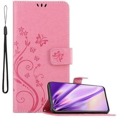 Afbeelding van Cadorabo Hoesje geschikt voor Samsung Galaxy A8s in BLOEMEN ROZE Beschermhoes bloemmotief met magnetische sluiting, standfunctie en kaartsleuven Book Case Cover Etui