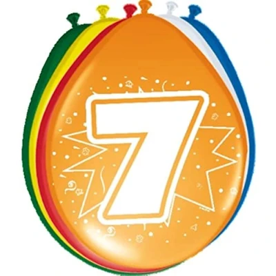 Afbeelding van Ballonnen 7 jaar 8 stuks