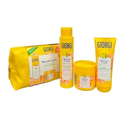 Afbeelding van GIORGI Line Starterset voor curly methode in 3 stappen, cadeauset spectaculaire krullen, 0% alcohol, siliconen, sulfaat, met plantaardige eiwitten en avocado, 950 ml