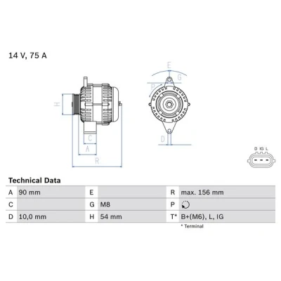 Afbeelding van Bosch Alternator/Dynamo 0 986 081 950