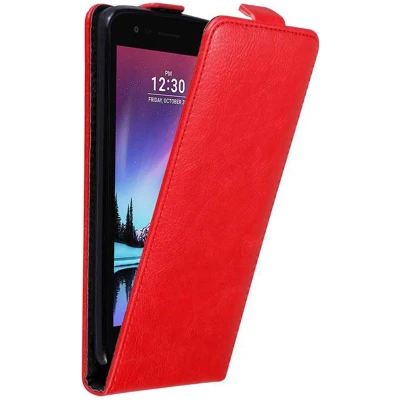 Afbeelding van Cadorabo Hoesje geschikt voor LG K4 2017 in APPEL ROOD Beschermhoes Flip Case Cover magnetische sluiting