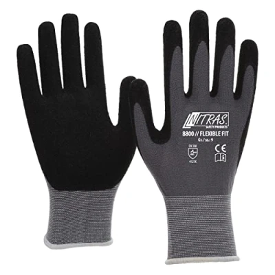 Afbeelding van NITRAS 8800 Flexible Fit Allroundhandschuhe Gartenhandschuhe, 3 Paar, Weiß Grau,