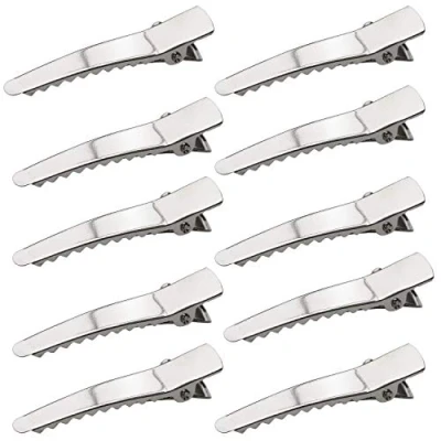 Afbeelding van TRIXES Zilveren metalen alligator haarspeldjes, 50 stuks, krokodil clips, haar, 45 mm, krokodillenklemmen voor kunst en knutselprojecten, doe het zelfaccessoires, haarspelden vrouwen meisjes