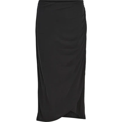 Afbeelding van Object Objannie Drape Skirt Kokerrok, Dames, Maat: 42, Black