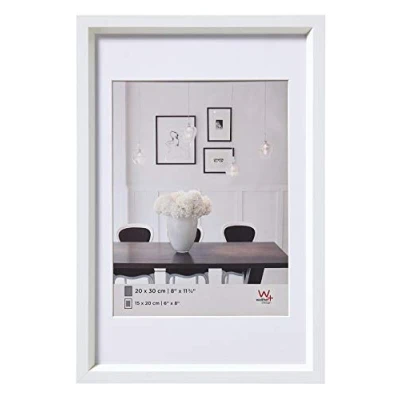 Afbeelding van walther design fotolijst wit 50 x 70 cm met passe partout, Steel Style kunststof lijst ES070W