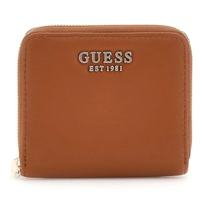 Afbeelding van GUESS portemonnee Talent SLG Small Zip Around Wallet Caramel Lichtbruin