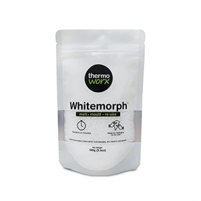 Afbeelding van Whitemorph Thermoworx 100g. Handvormbaar bioplastic. smelten, schimmel en hergebruik