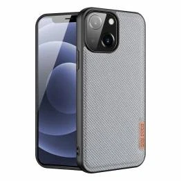 Afbeelding van DUX DUCIS Fino iPhone 13 mini 5,4&quot; hoesje met geweven oppervlak grijs.
