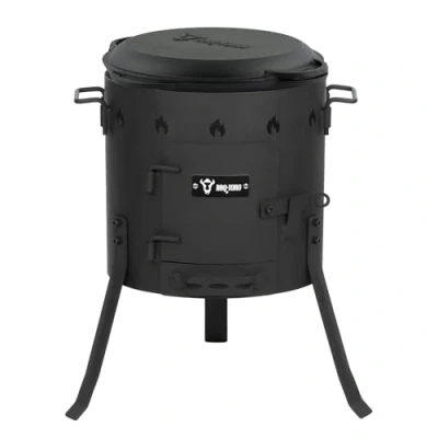 Afbeelding van BBQ Toro gietijzeren kazan met oven Ø 35 cm 6,9 l pan deksel, goulashketel, vuurketel, outdoor vuuroven, stoofpotoven, vuurplaats, buitenkeuken,