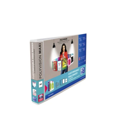 Afbeelding van Presentatieringband Oxford Polyvision Maxi A3 dwars 4 rings D mech 30mm transparant