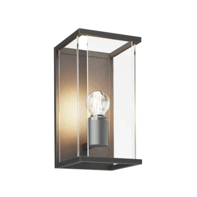 Afbeelding van Lucande Wandlamp buiten 1licht aluminium, glas H: 30 cm E27 grafiet, gesatineerd