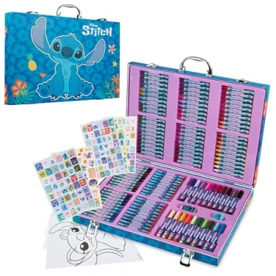 Afbeelding van Disney Stitch Art Set voor Kinderen 130+ Stuks Frozen Kleurpotloden Prinses Kunstbenodigdheden Geschenken (Multi Set)