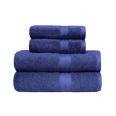 Afbeelding van Amazon Basics Badhanddoek, set van 4, 2 badhanddoeken en handdoeken, kleurecht, koningsblauw, 100% katoen 500 g/m², 70 l x 60 W cm