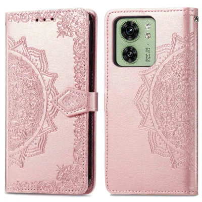 Afbeelding van Motorola Edge 40 Hoesje Kunstleder iMoshion Bookcase Rosé goud Telefoonhoesje