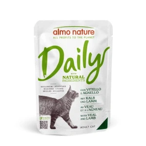 Afbeelding van Almo Nature Daily met kalf en lam natvoer kat (70 g) 60 x 70 g