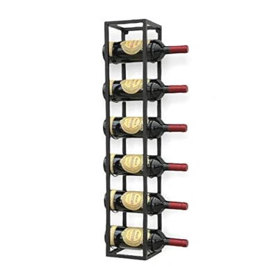 Afbeelding van DanDiBo Wijnrek metaal wand 80 cm zwart flessenrek 96238 flessenhouder wandmontage moderne wandhouder wandrek voor 6 flessen