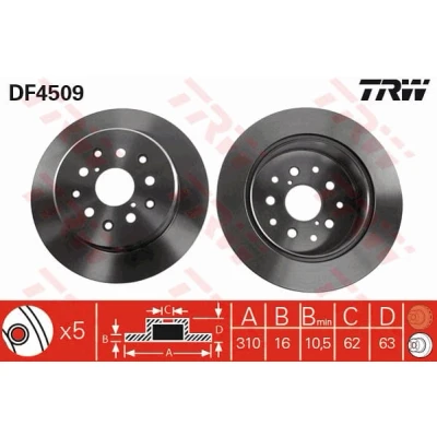 Afbeelding van Trw Remschijf DF4509