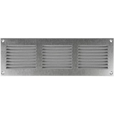 Afbeelding van Vent Systems 30 x 10 cm ventilatiegleufafdekkingen verzinkt metalen luchtrooster met ingebouwd ongediertescherm