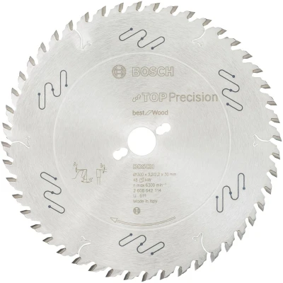 Afbeelding van Bosch Cirkelzaagblad Top Precision Best Voor Hout 300 x 30 x 3,2 mm 48