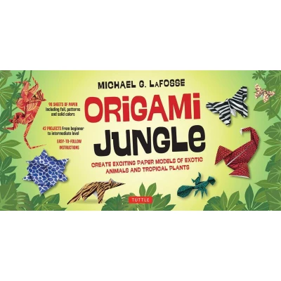 Afbeelding van Origami Jungle Kit /anglais: Create Exciting Paper Models of Exotic Animals and Tropical Plants: with 2 Books, 42 Projects 98 Papers