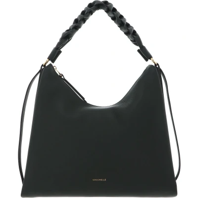 Afbeelding van COCCINELLE Leren Schoudertas Boheme Grana Double Shoulder Bag Alga / Guacamole Donkergroen