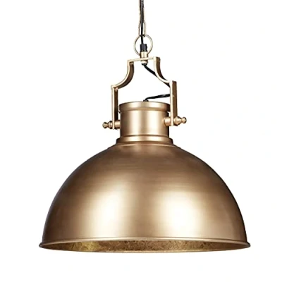Afbeelding van Relaxdays hanglamp industriële stijl groot shabby look plafondlamp metaal E27 goud