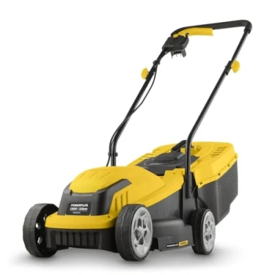 Afbeelding van Powerplus Elektrische grasmaaier POWEG63705, 1300 W motor en {5624} opvangzak, grasmachine met instelbare maaihoogte, maaibreedte 320 mm, tuin tot 250 m² gazonoppervlak, zonder oplaadbare accu
