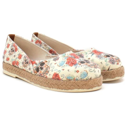 Afbeelding van GOBY Doodskop Ballerinas Flats Hoge kwaliteit Handmade Meisjesprint Maat 41