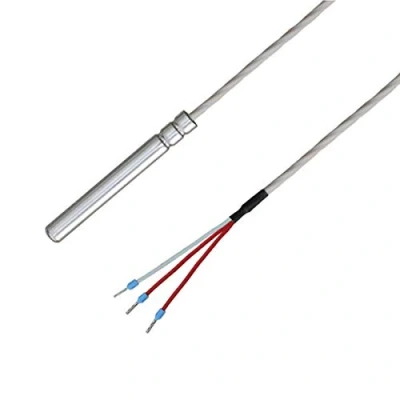Afbeelding van iOVEO 038HT01302 PT100 kabelsensor/temperatuursensor met 3 draads teflon aansluitkabel (PTFE) tot 250 C, IP67 waterdicht, geschikt voor levensmiddelen, 2 meter