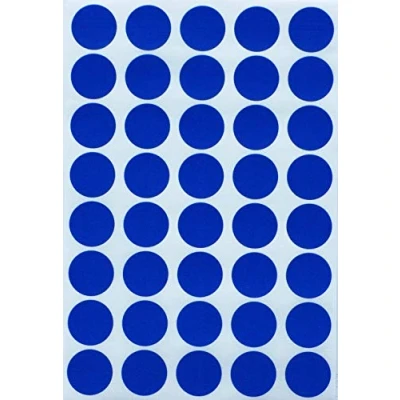 Afbeelding van Royal Green Kleurcodering Etiketten Stippen Sticker 19mm 3/4 Inch (2cm) Blauw 600 Pack