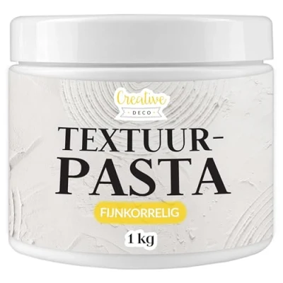 Afbeelding van Creative Deco Structuurpasta Fijnkorrelig 1 kg Witte Fijne Pasta Voor Kunstprojecten Acrylverf Eenvoudig te Gebruiken met een Spatel het Creëren van 3D effecten, Structuren, Texturen