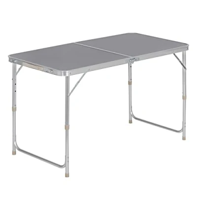 Afbeelding van WOLTU 1 Picknicktafel inklapbaar in MDF en aluminium,campingtafel hoogte verstelbaar,Grijs CPT8122gr