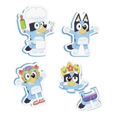 Afbeelding van Tomy Toomies Bluey Badpuzzel Mix &amp; Match Puzzel Foam Peuter Badspeelgoed Inclusief Mesh Bag Bad Speelgoed Opslag met Zuignappen 8 Count 18 Maanden en ouder