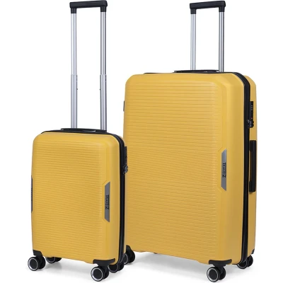 Afbeelding van TravelZ Swinger Kofferset 2 delig Handbagage 55cm + 78 grote koffer TSA slot Geel