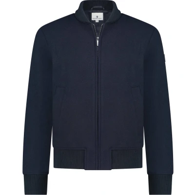 Afbeelding van State Of Art Jas Bomber Wol Navy maat 3XL Heren Bomberjas met Modern fit Pasvorm Suitable Herenkleding
