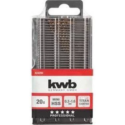 Afbeelding van kwb 424290 HSS titanium Metaal spiraalboorset 20 delig M2 DIN 338 Cilinderschacht 1 stuk(s)