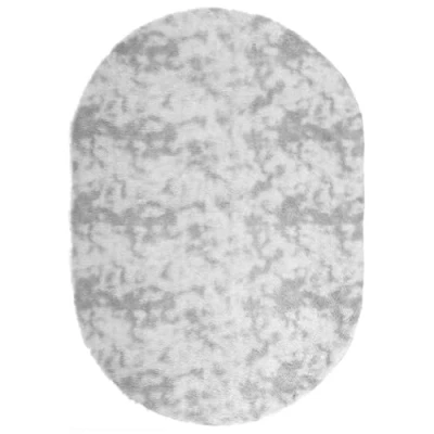 Afbeelding van vidaXL hoogpolig vloerkleed 300x200 cm polyester zilvergrijs