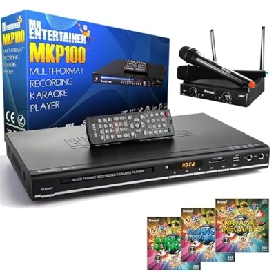 Afbeelding van Mr Entertainer MKP100 CDG DVD MP3G Karaoke Machine Speler, HDMI/Record/Rip/USB (draadloze microfoons + 600 nummers)