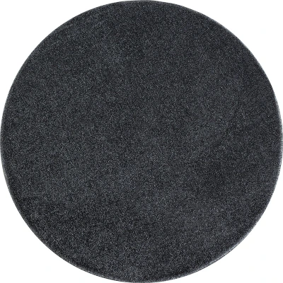 Afbeelding van Vloerkleed Ata Grijs 120x120 cm Rond Laagpolig Dekbed Discounter.nl