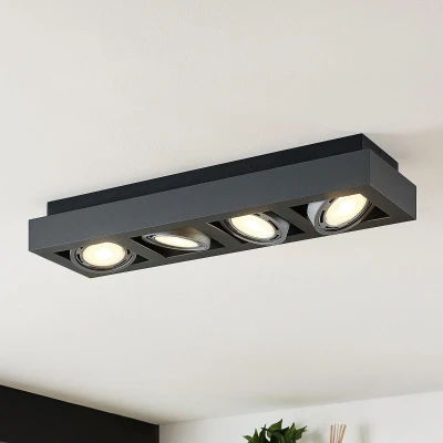 Afbeelding van Arcchio plafondlamp 4 lichts Aluminium, metaal H: 9 cm GU10 donkergrijs