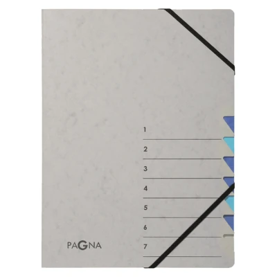 Afbeelding van Sorteermap Pagna Easy A4 7 tabs lichtblauw / donkerblauw